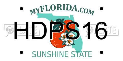 HDPS16 Florida License Plate