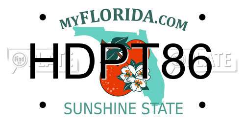 HDPT86 Florida License Plate