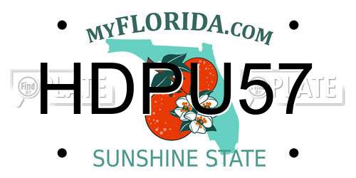 HDPU57 Florida License Plate