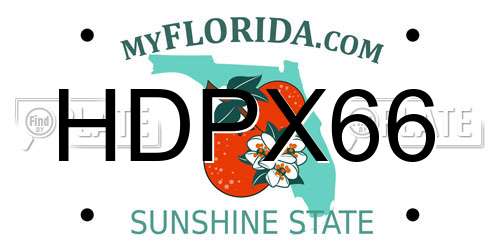 HDPX66 Florida License Plate