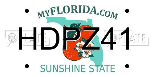 HDPZ41 Florida License Plate