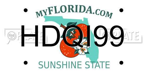 HDQI99 Florida License Plate