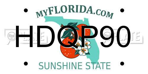 HDQP90 Florida License Plate