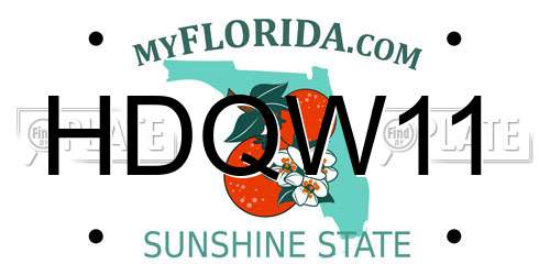 HDQW11 Florida License Plate