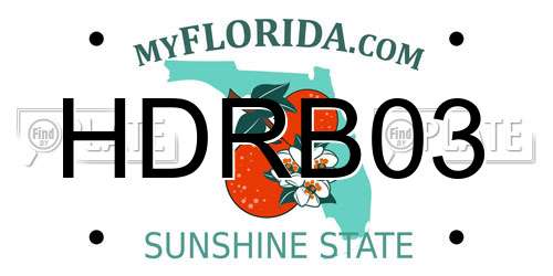 HDRB03 Florida License Plate