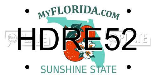 HDRE52 Florida License Plate