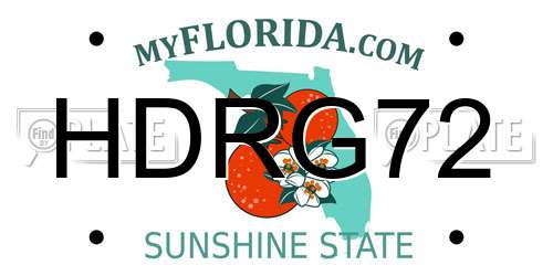 HDRG72 Florida License Plate