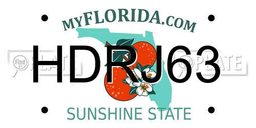 HDRJ63 Florida License Plate