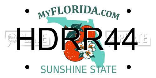 HDRR44 Florida License Plate