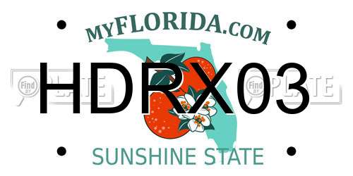 HDRX03 Florida License Plate