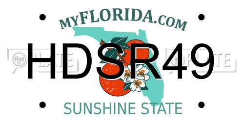 HDSR49 Florida License Plate