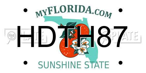 HDTH87 Florida License Plate