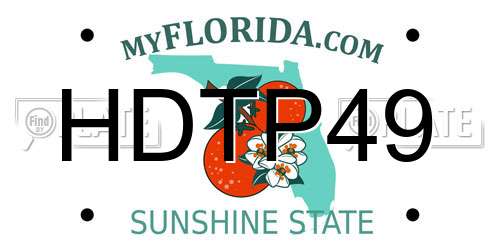 HDTP49 Florida License Plate