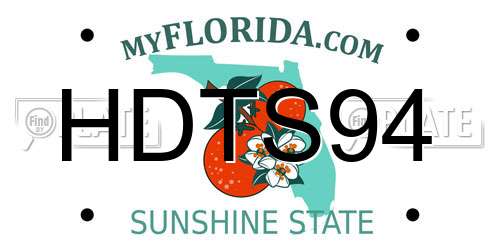 HDTS94 Florida License Plate
