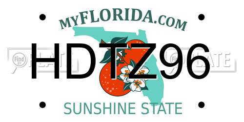 HDTZ96 Florida License Plate