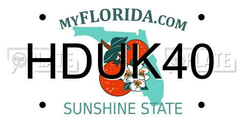 HDUK40 Florida License Plate