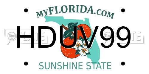 HDUV99 Florida License Plate