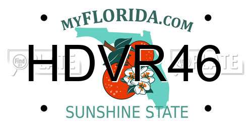 HDVR46 Florida License Plate