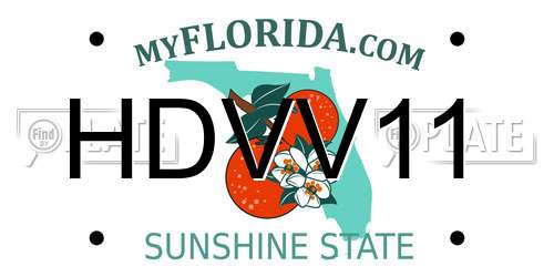 HDVV11 Florida License Plate