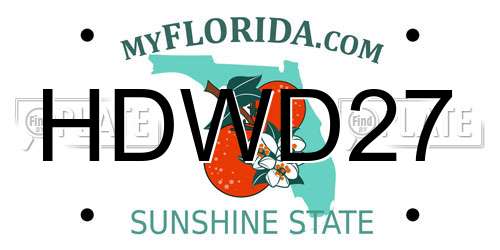 HDWD27 Florida License Plate