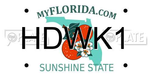 HDWK1 Florida License Plate