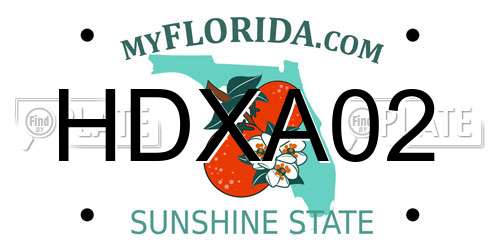 HDXA02 Florida License Plate