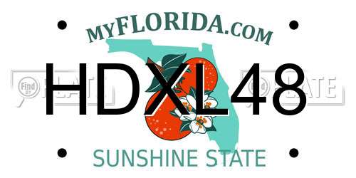 HDXL48 Florida License Plate