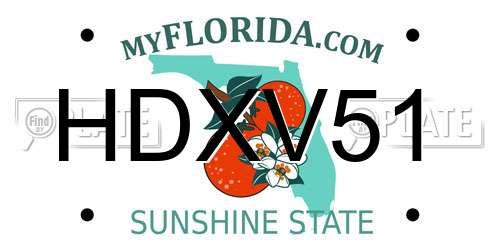 HDXV51 Florida License Plate