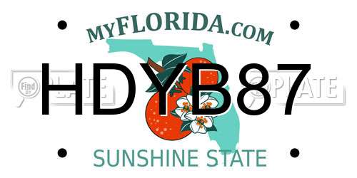HDYB87 Florida License Plate