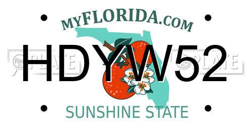HDYW52 Florida License Plate