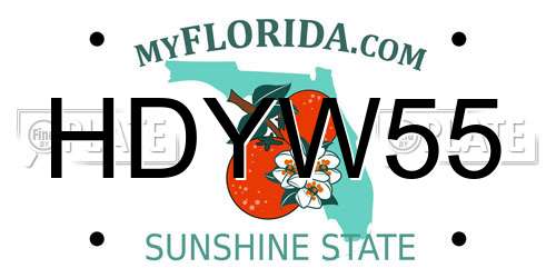 HDYW55 Florida License Plate