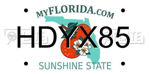 HDYX85 Florida License Plate