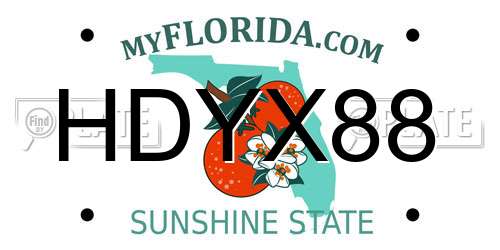 HDYX88 Florida License Plate