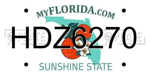 HDZ6270 Florida License Plate