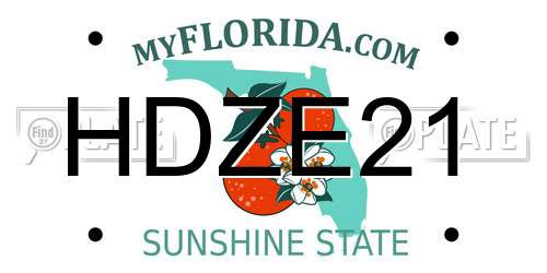 HDZE21 Florida License Plate