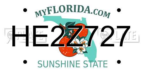 HE2Z727 Florida License Plate