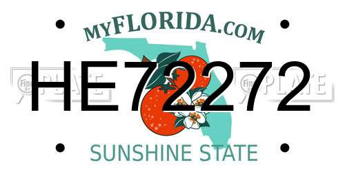 HE72272 Florida License Plate