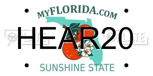 HEAR20 Florida License Plate