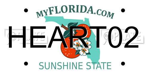 HEART02 Florida License Plate