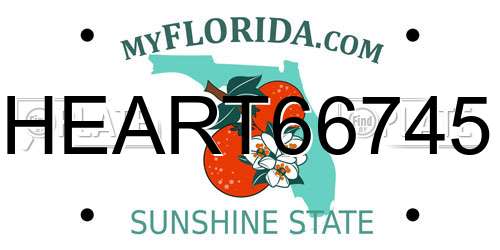 HEART66745 Florida License Plate