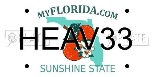 HEAV33 Florida License Plate