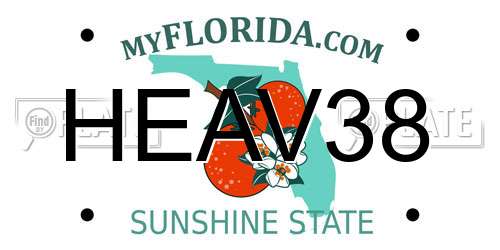 HEAV38 Florida License Plate