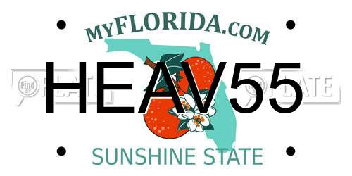 HEAV55 Florida License Plate