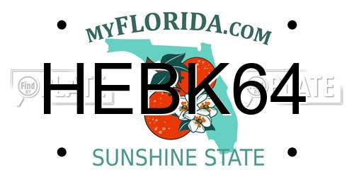 HEBK64 Florida License Plate