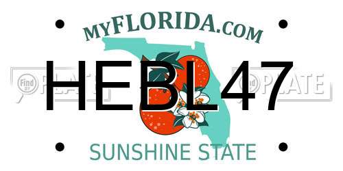 HEBL47 Florida License Plate
