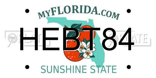 HEBT84 Florida License Plate