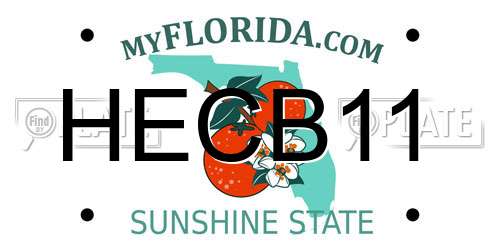 HECB11 Florida License Plate