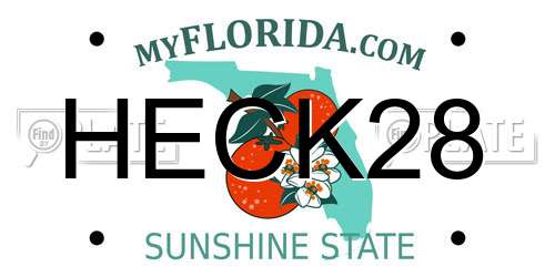 HECK28 Florida License Plate