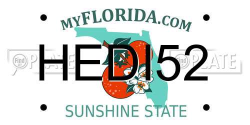 HEDI52 Florida License Plate