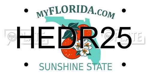 HEDR25 Florida License Plate